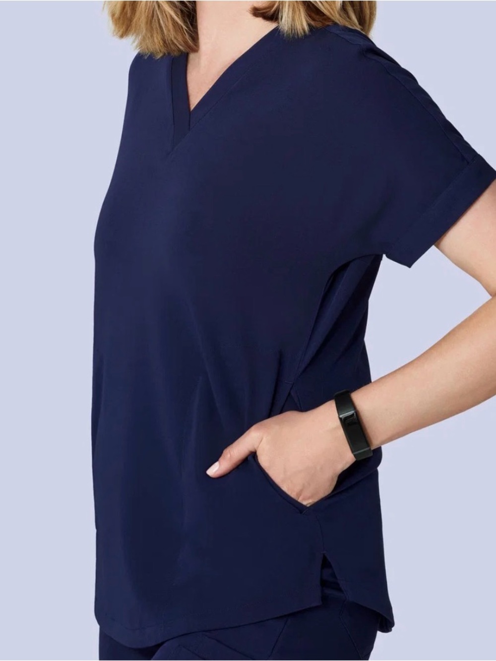 Mandala Women’s Navy Oversized Scrub Top - XX-Large
